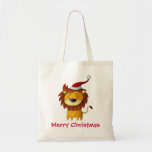 Cute Christmas Lion Canvas Bags