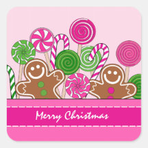 Cute Christmas Lollipops Gingerbreads Sticker