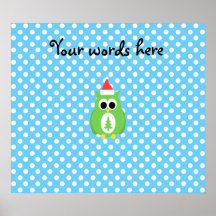 Cute christmas owl poster