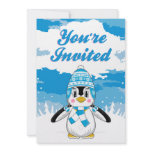 Cute Christmas Penguin Party Invite