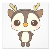 cute christmas penguin reindeer character custom announcements