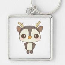 cute christmas penguin reindeer character key chains