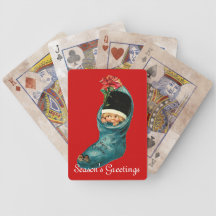 Cute Christmas Stocking ,Little Child,White Red