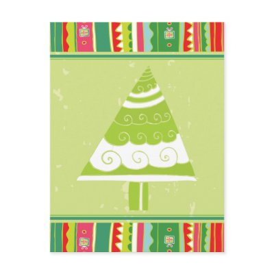 Cute Christmas Tree Postcard by Kixodesigns