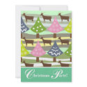 Cute Christmas Trees And Deer Holiday Invitation