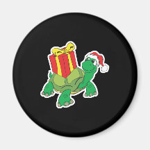 cute christmas turtle magnet