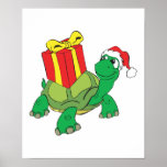 cute christmas turtle posters