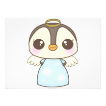 cute christmas winter angel penguin personalized invite