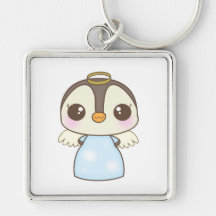 cute christmas winter angel penguin keychains