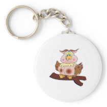 cute chubby owl keychain