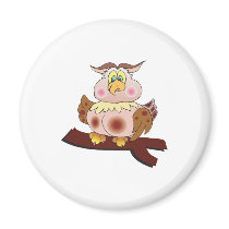 cute chubby owl refrigerator magnets