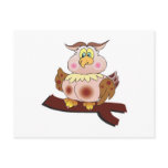 cute chubby owl postcards