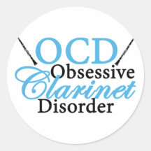 Cute Clarinet Round Stickers