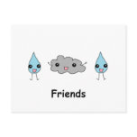 Cute Cloud and Raindrop Friends Postcards