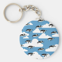 Cute Clouds and Flying Penguins Key Chains