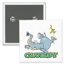cute clumsy elephant cartoon pins