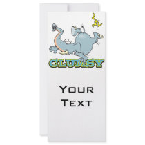 cute clumsy elephant cartoon full color rack card
