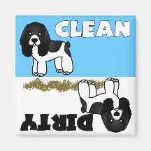 Cute Cocker Spaniel Clean Dirty Dishwasher Magnet
