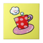 Cute coffee mug with steam tiles