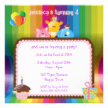Cute & Colourful Animals Girls Birthday Party Personalised Invite