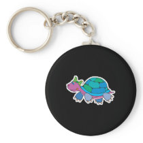 cute colourful baby turtle keychain