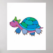 cute colourful baby turtle posters