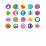 Cute colourful cartoon icons navy tee shirt