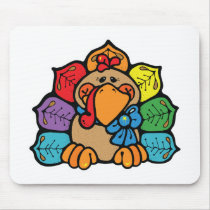 cute colourful cartoon turkey mousemats