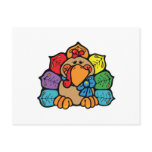 cute colourful cartoon turkey postcards