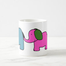 Cute colourful  elephant cartoons coffee mugs