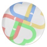 Cute Colourful Hearts Plate