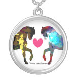 Cute Colourful Horse Personalised Pendant Necklace
