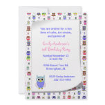 Cute Colourful Owls Birthday Invitation
