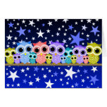 cute colourful owls note cards