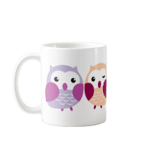 Cute Colourful Owls - Pink and Purple Pastels Coffee Mugs