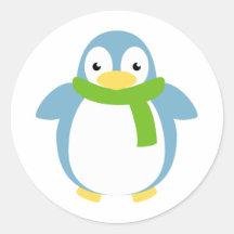 Cute Colourful Penguin in Scarf Sticker