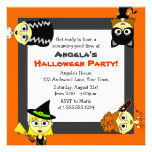 Cute Costumed Girls Halloween Party Invitations