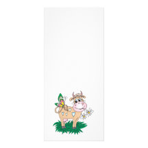 cute cow and butterfly rack card template