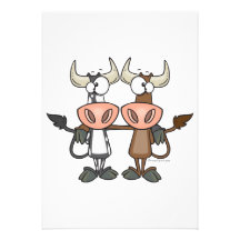 cute cow buddies friendship cartoon personalised announcements