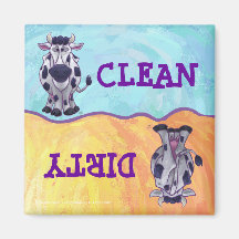 Cute Cow Clean / Dirty Dishwasher Magnet