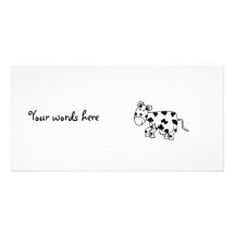 Cute cow custom photo card