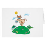 cute cow on hilltop cards