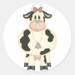 Cute Cow Round Sticker
