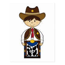 Cute Cowboy Sheriff Postcard