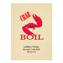 Cute Crab Boil Invitations
