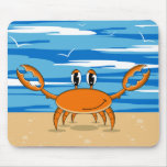 Cute Crab on Sandy Beach mousepads