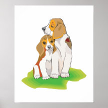 cute cuddling doggies posters