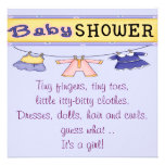Cute Cuddly Clothes Baby Shower Invitation