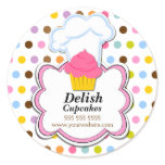 Cute Cupcake & Baker's Hat Bakery Stickers