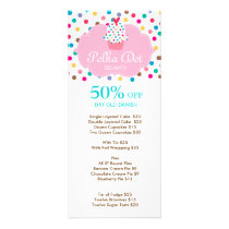 Cute Cupcake Discount Loyalty Cards Polka Dot 3 Rack Card Template